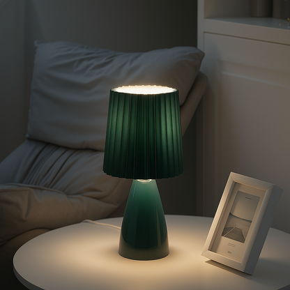 Apollo Lampada da Tavolo | Lampada Design Mid-Century con Paralume Plissé & Illuminazione LED