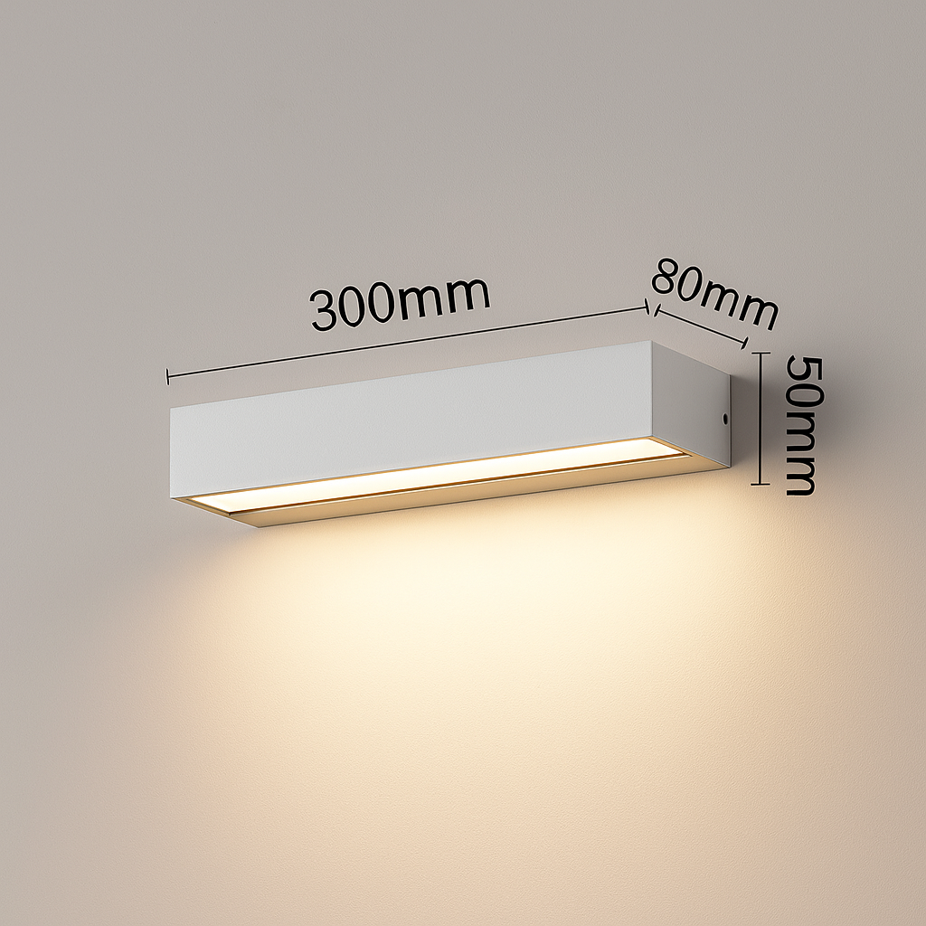 Lumistra | LED Wandlamp voor Binnen & Buiten – IP65 Waterdicht – Zwart/Wit – 20/30/50 cm – Warm/Natuurlijk/Koud Licht