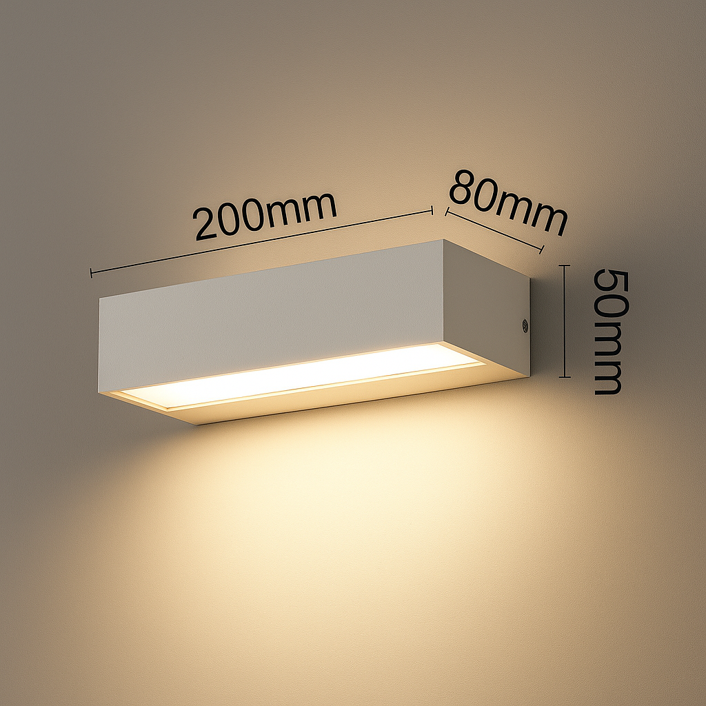 Lumistra | LED Wandlamp voor Binnen & Buiten – IP65 Waterdicht – Zwart/Wit – 20/30/50 cm – Warm/Natuurlijk/Koud Licht