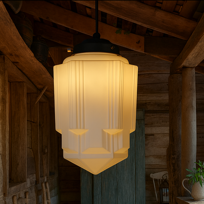 VintageGlow Hanglamp | Geometrisch Design in Mat Glas – E27 Fitting