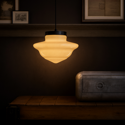 VintageGlow Hanglamp | Geometrisch Design in Mat Glas – E27 Fitting