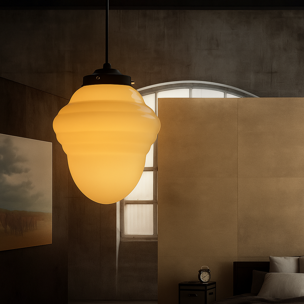 VintageGlow Hanglamp | Geometrisch Design in Mat Glas – E27 Fitting