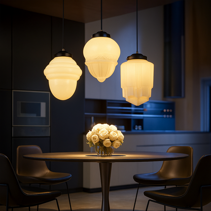 VintageGlow Hanglamp | Geometrisch Design in Mat Glas – E27 Fitting