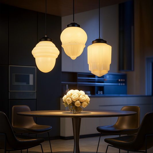 VintageGlow Hanglamp | Geometrisch Design in Mat Glas – E27 Fitting