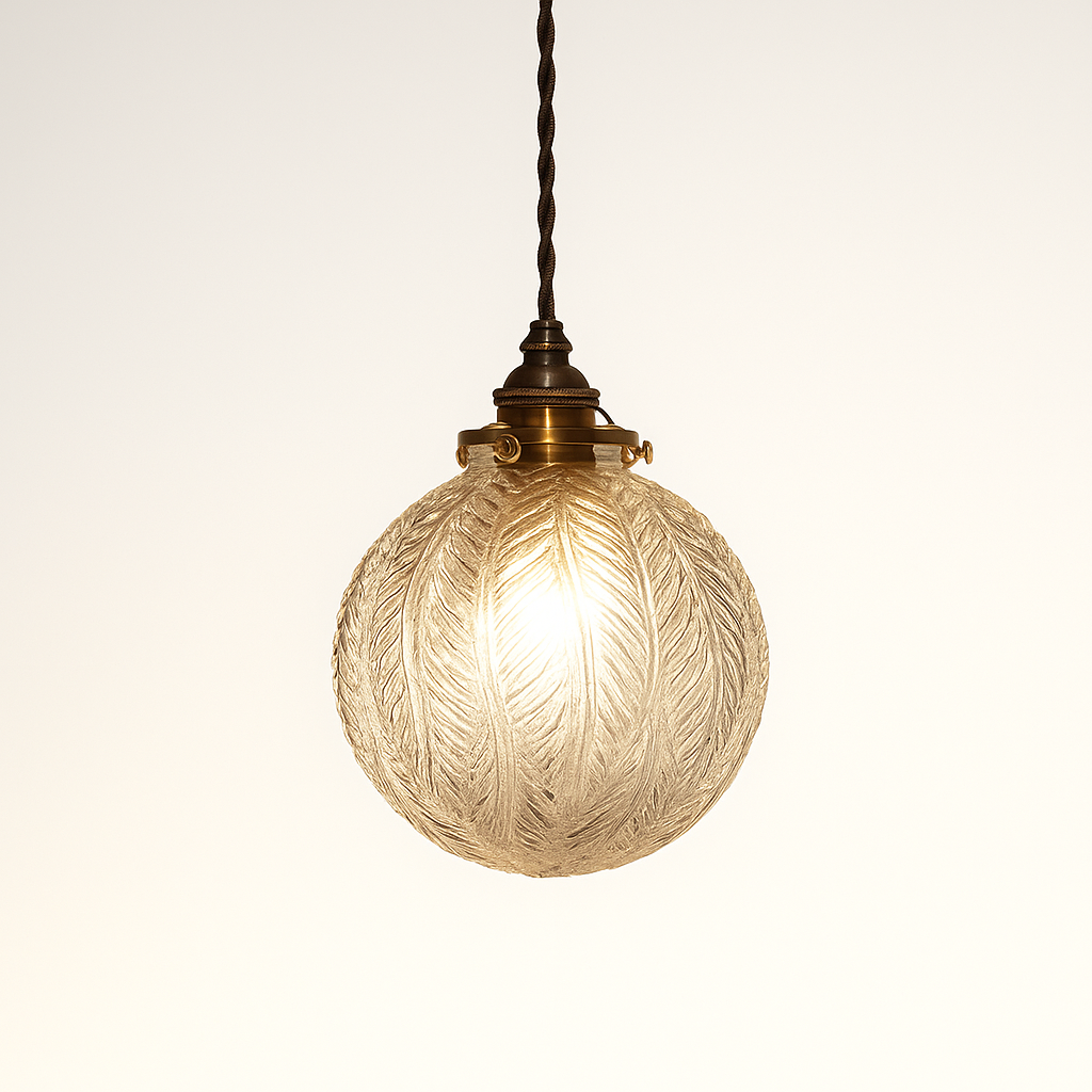 GlobalGlow Lampa wisząca | Kolonialny klosz w kształcie kuli – oprawka E27 – szkło