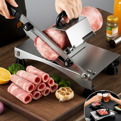 SlicePro – Roestvrijstalen Snijmachine voor Thuisgebruik – Verstelbare Dikte & Professionele Precisie