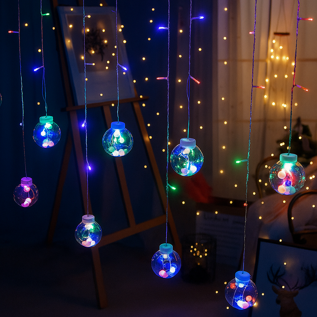 LED Feeën Tuinlampjes met Gloeibollen – 12x Ø8 cm – Warm Wit of Multicolor – IP44