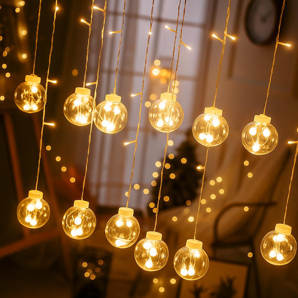 LED Feeën Tuinlampjes met Gloeibollen – 12x Ø8 cm – Warm Wit of Multicolor – IP44