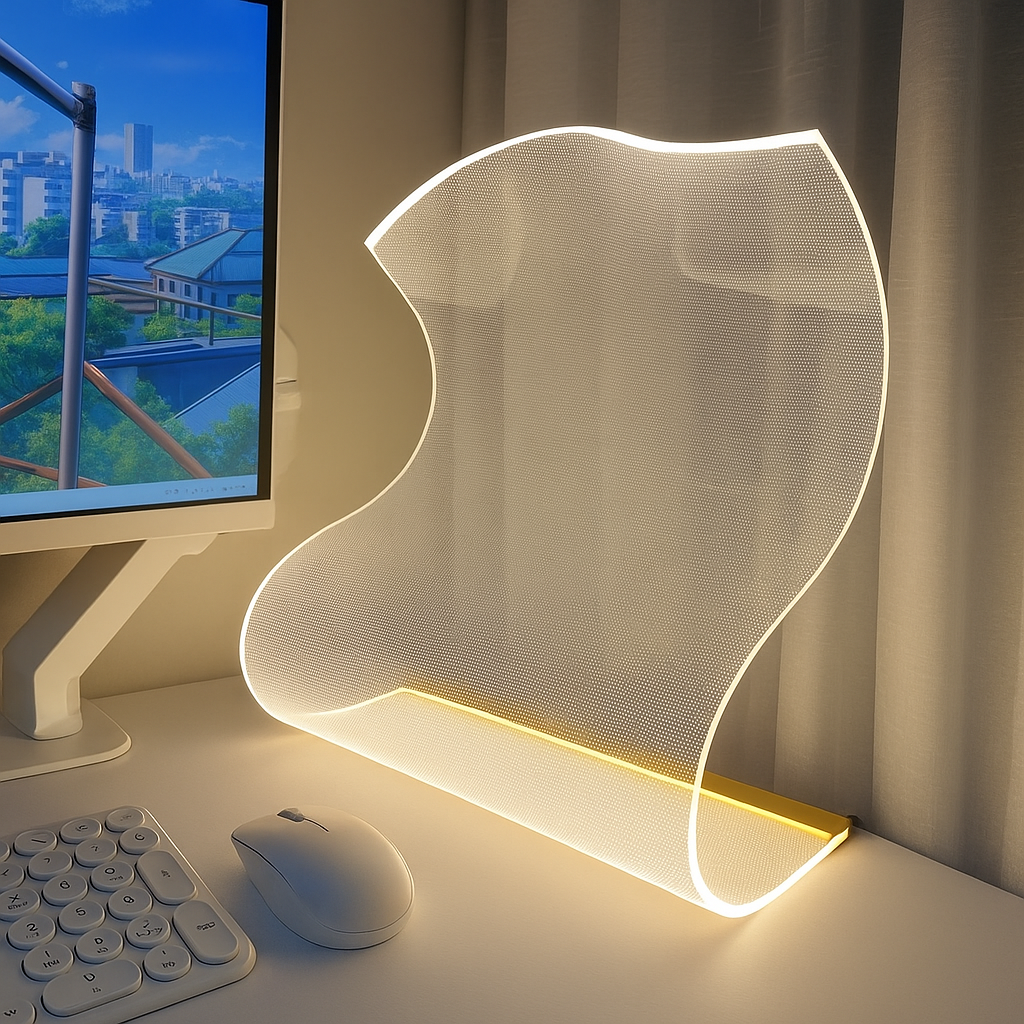 NovaFold | Abstracte Tafellamp van Acryl – Artistiek Design – LED – Uniek Lichtobject