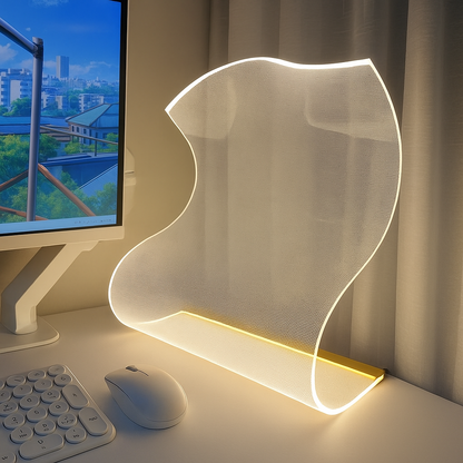 NovaFold | Abstracte Tafellamp van Acryl – Artistiek Design – LED – Uniek Lichtobject