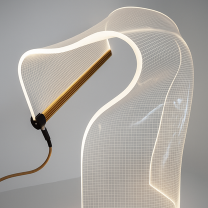 NovaFold | Abstracte Tafellamp van Acryl – Artistiek Design – LED – Uniek Lichtobject