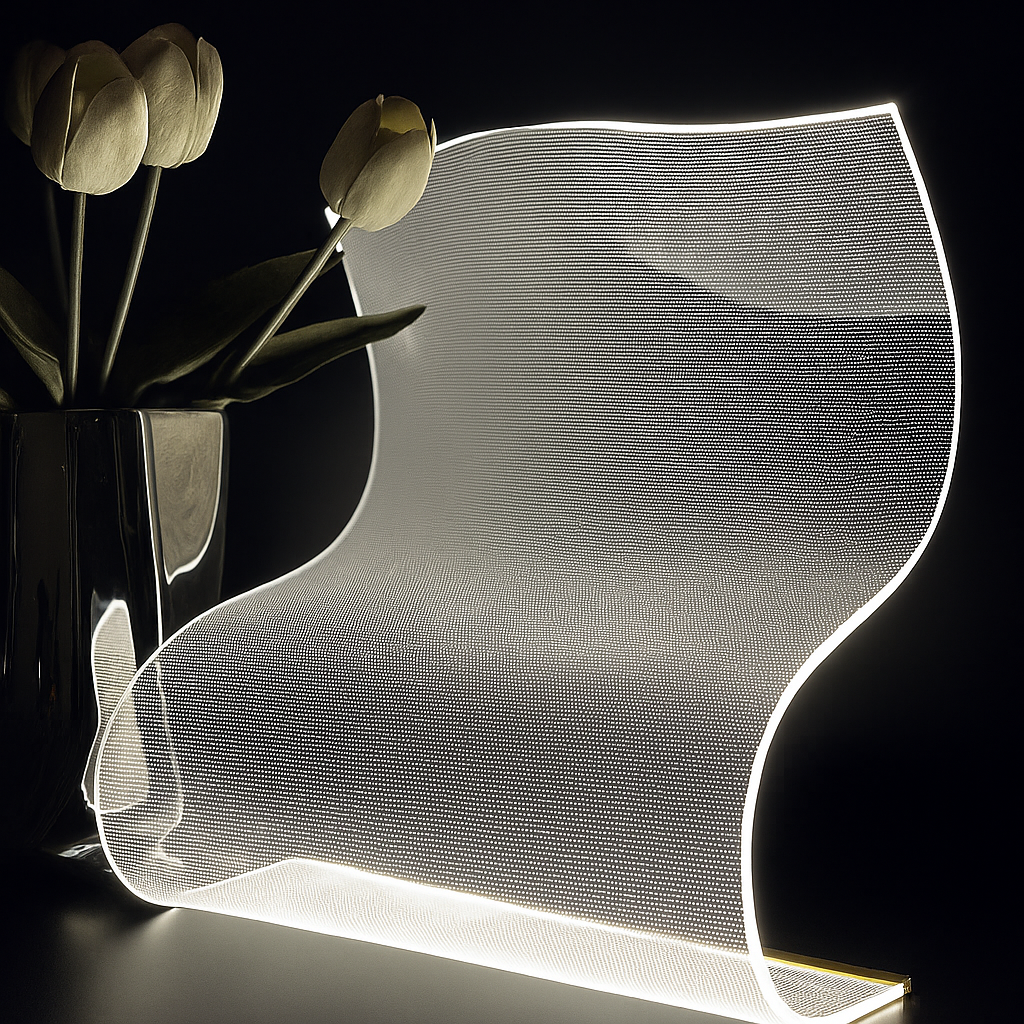 NovaFold | Abstracte Tafellamp van Acryl – Artistiek Design – LED – Uniek Lichtobject