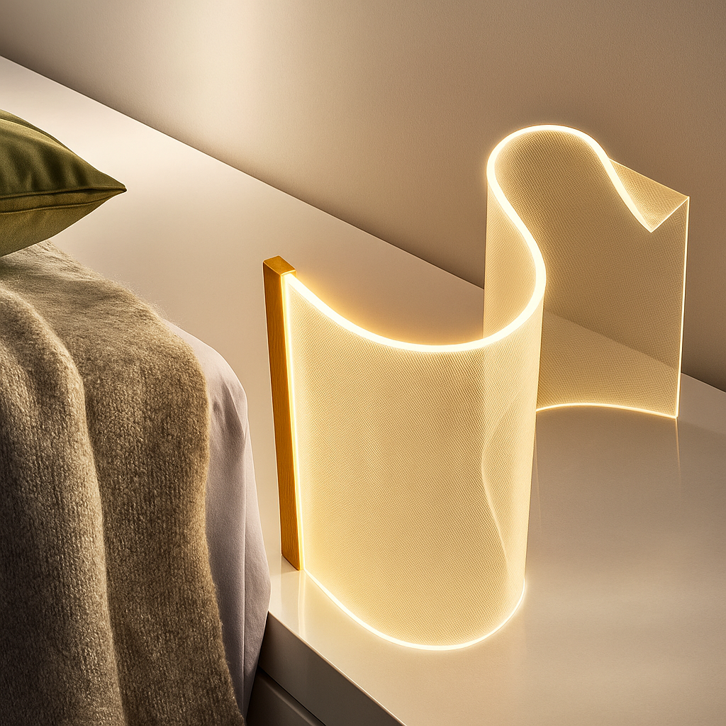 NovaFold | Abstracte Tafellamp van Acryl – Artistiek Design – LED – Uniek Lichtobject