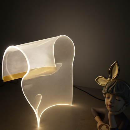 NovaFold | Abstracte Tafellamp van Acryl – Artistiek Design – LED – Uniek Lichtobject