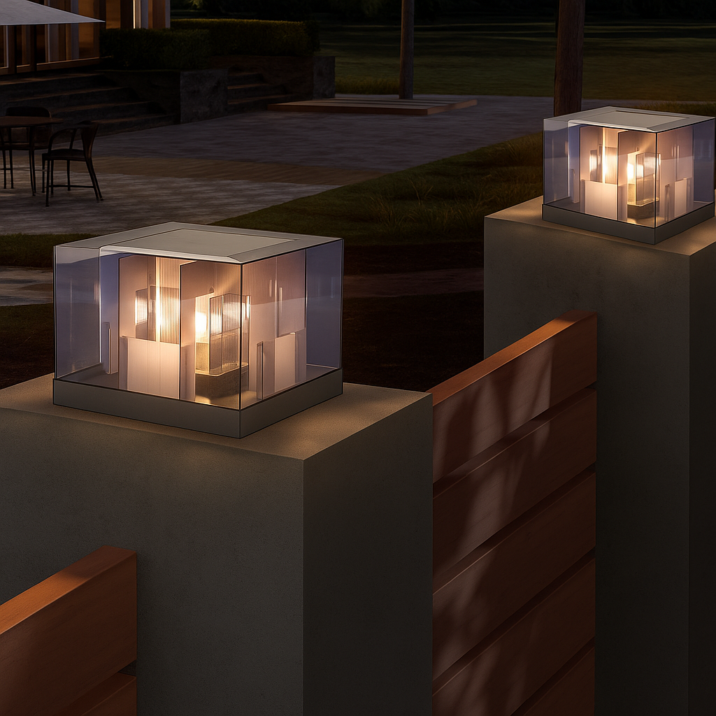 LumaBloc | Solar Buitenlamp op Sokkel – IP65 – Stijlvol & Weerbestendig – E27 LED