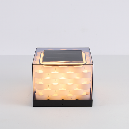 SolarWeave | Lampa zewnętrzna na energię słoneczną – Pleciony design – IP65 – E27 LED