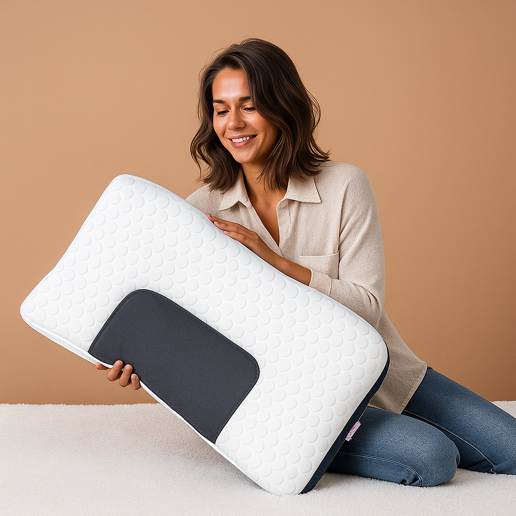 NeckAlign Pro | Orthopedisch & Ergonomisch Hoofdkussen – Met Massagewerking – Soja Vezel – Ademend & Drukverlagend