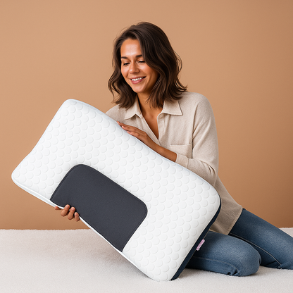 NeckAlign Pro | Orthopedisch & Ergonomisch Hoofdkussen – Met Massagewerking – Soja Vezel – Ademend & Drukverlagend