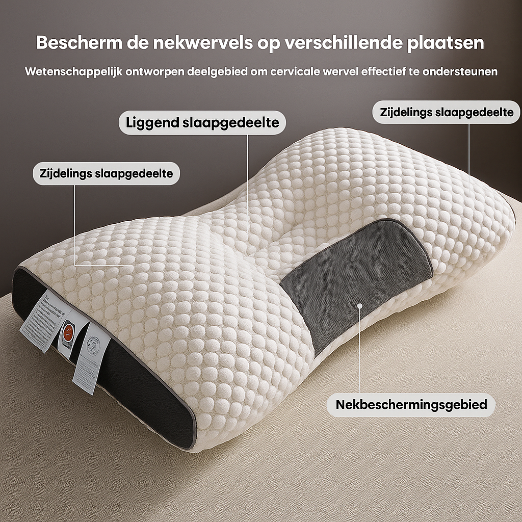 NeckAlign Pro | Orthopedisch & Ergonomisch Hoofdkussen – Met Massagewerking – Soja Vezel – Ademend & Drukverlagend
