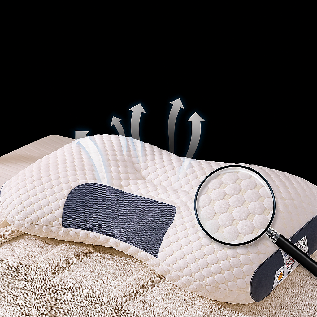 NeckAlign Pro | Orthopedisch & Ergonomisch Hoofdkussen – Met Massagewerking – Soja Vezel – Ademend & Drukverlagend