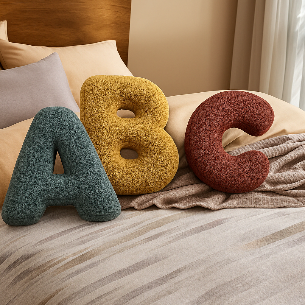 LettraLuxe | Fluwelen Letterkussen – A t/m Z