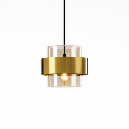 Azenor – Lampada a sospensione in vetro e ottone | Design moderno | LED | 20x13 cm