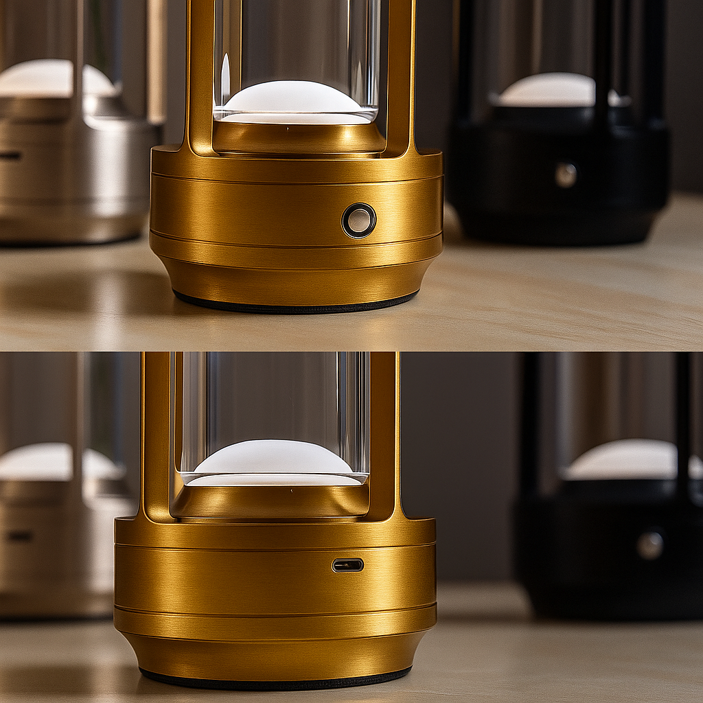 LumenAura | Lanterna LED Ricaricabile Wireless – Il Regalo Perfetto per Momenti Caldi