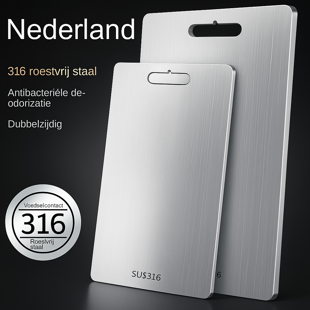 TitanPure | Hygiënisch Snijplank van 100% Zuiver Titanium