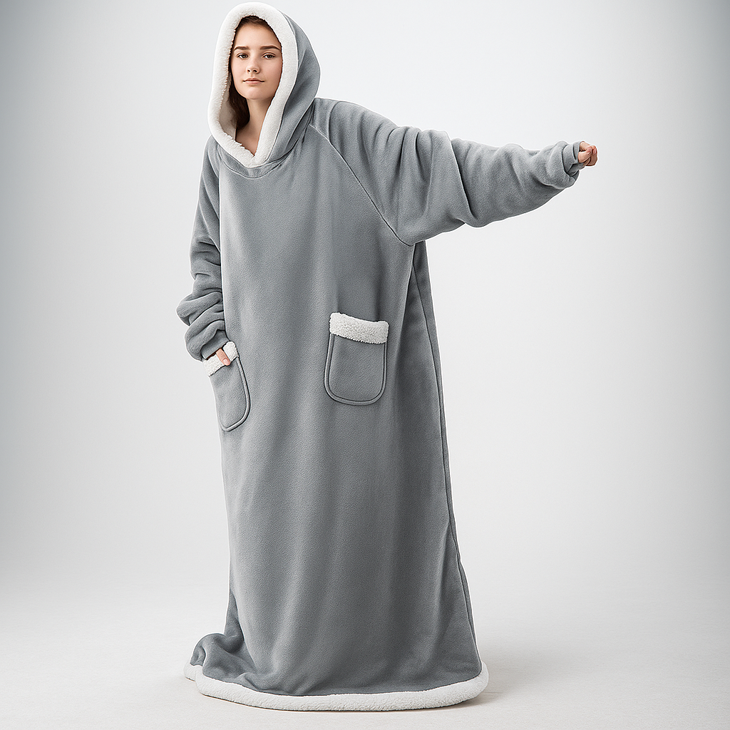 SleeveSnug | Oversized Deken Hoodie – Jouw Winterfavoriet voor Warme Dagen Thuis