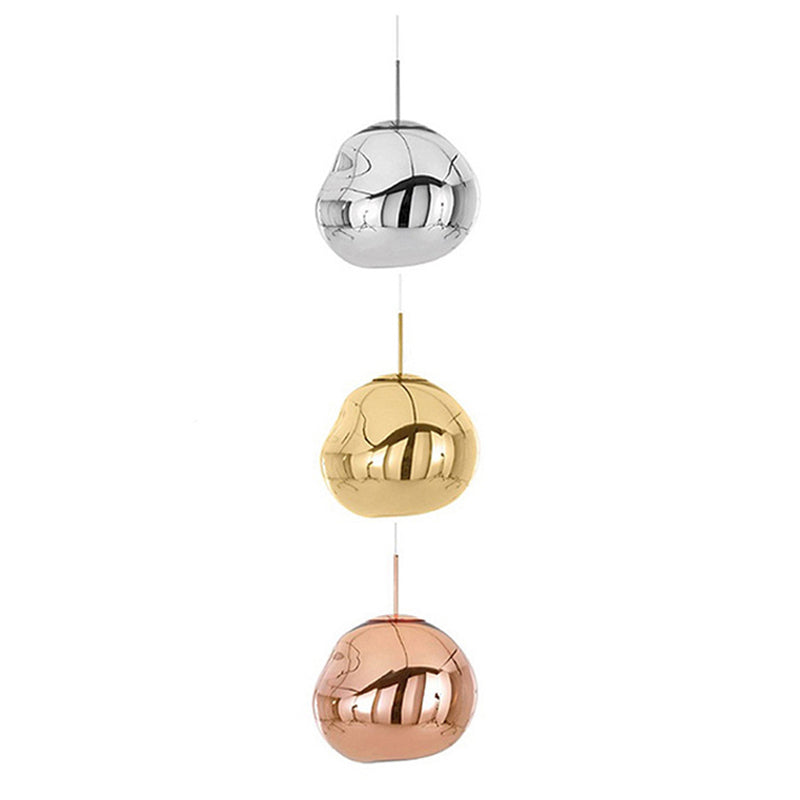 Lampada a sospensione moderna Argento/Vetro rosso 1 luce Lampada da soffitto per sala da pranzo