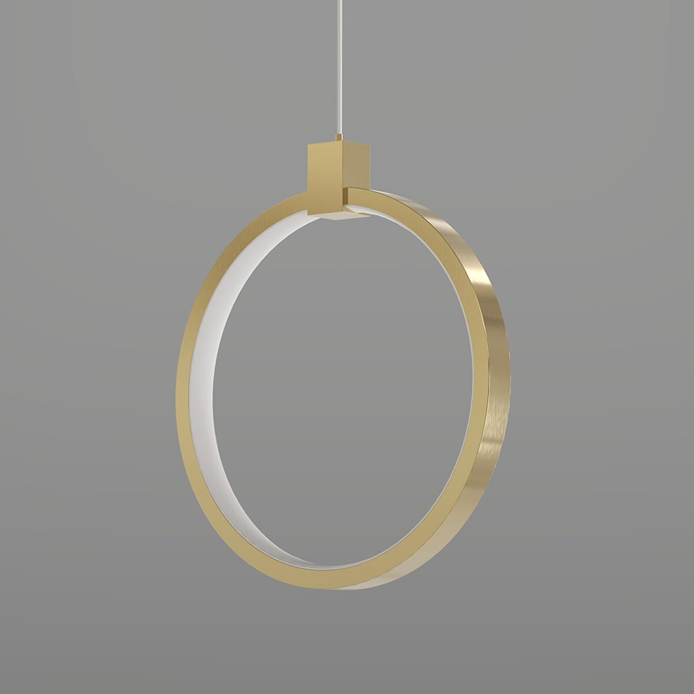 SOLVARÉ Hanglamp | Dubbele Ringen in Goudkleurig Messing | LED Verlichting
