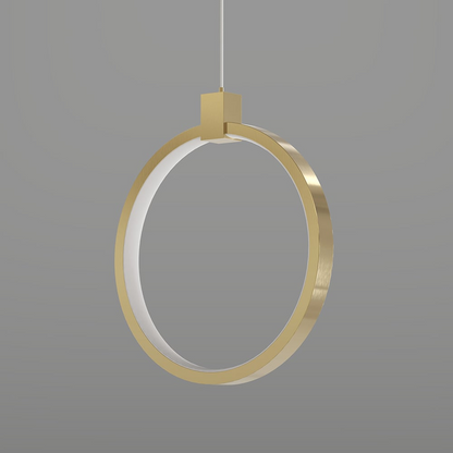SOLVARÉ Hanglamp | Dubbele Ringen in Goudkleurig Messing | LED Verlichting