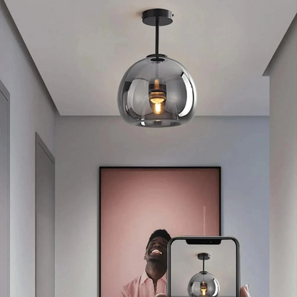 Elegante Glazen Plafondlamp met Luxe Afwerking - Ø25 cm