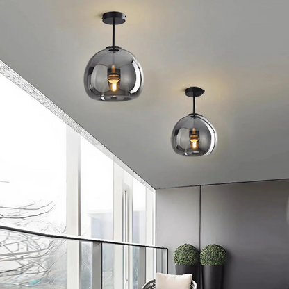 Elegante Glazen Plafondlamp met Luxe Afwerking - Ø25 cm