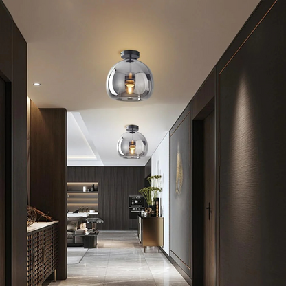 Elegante Glazen Plafondlamp met Luxe Afwerking - Ø25 cm