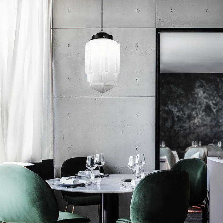 VintageGlow Hanglamp | Geometrisch Design in Mat Glas – E27 Fitting