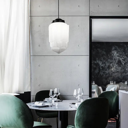 VintageGlow Hanglamp | Geometrisch Design in Mat Glas – E27 Fitting