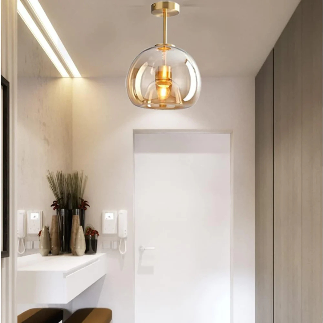 Elegante Glazen Plafondlamp met Luxe Afwerking - Ø25 cm