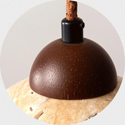 MAVORA Lampa wisząca – Masowy marmur i orzech włoski – Artystyczny design z oświetleniem LED