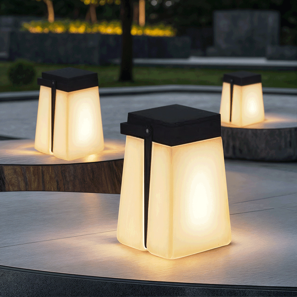 SAVANNIA | Solar Buitenlamp – LED Tuinlamp in Scandinavische Stijl – Weerbestendig – Zwart Mat Aluminium – Nordic Design