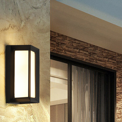 NOXORA Lampa zewnętrzna ścienna – czarno-biały design – aluminium i akryl – LED – wysokość 26 cm