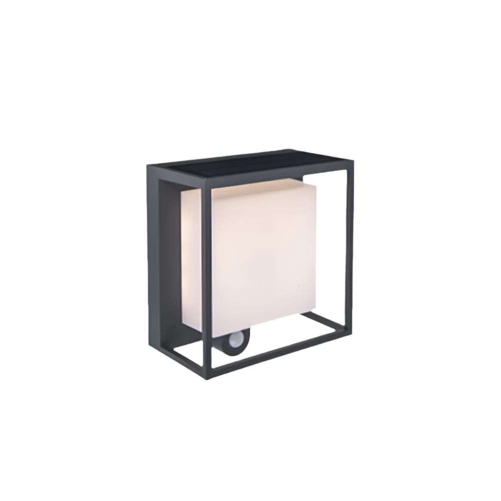 LYNORA Solar Wandlamp – Rechthoekig Acryl Design met Bewegingssensor – IP65 – LED Buitenlamp