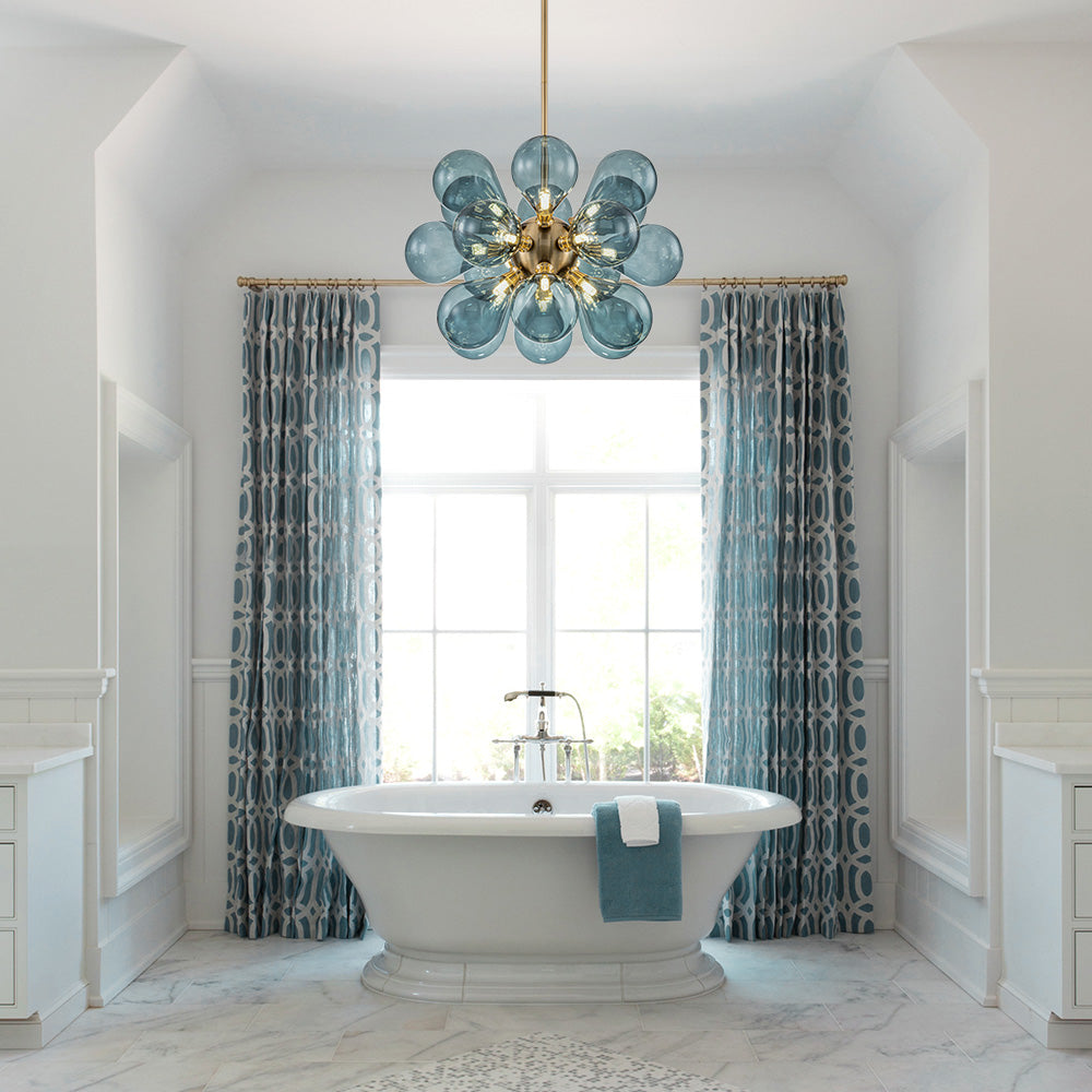 BullesAzur - Elegante Blauwe Glazen Kandelaar