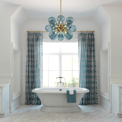 BullesAzur - Elegante Blauwe Glazen Kandelaar