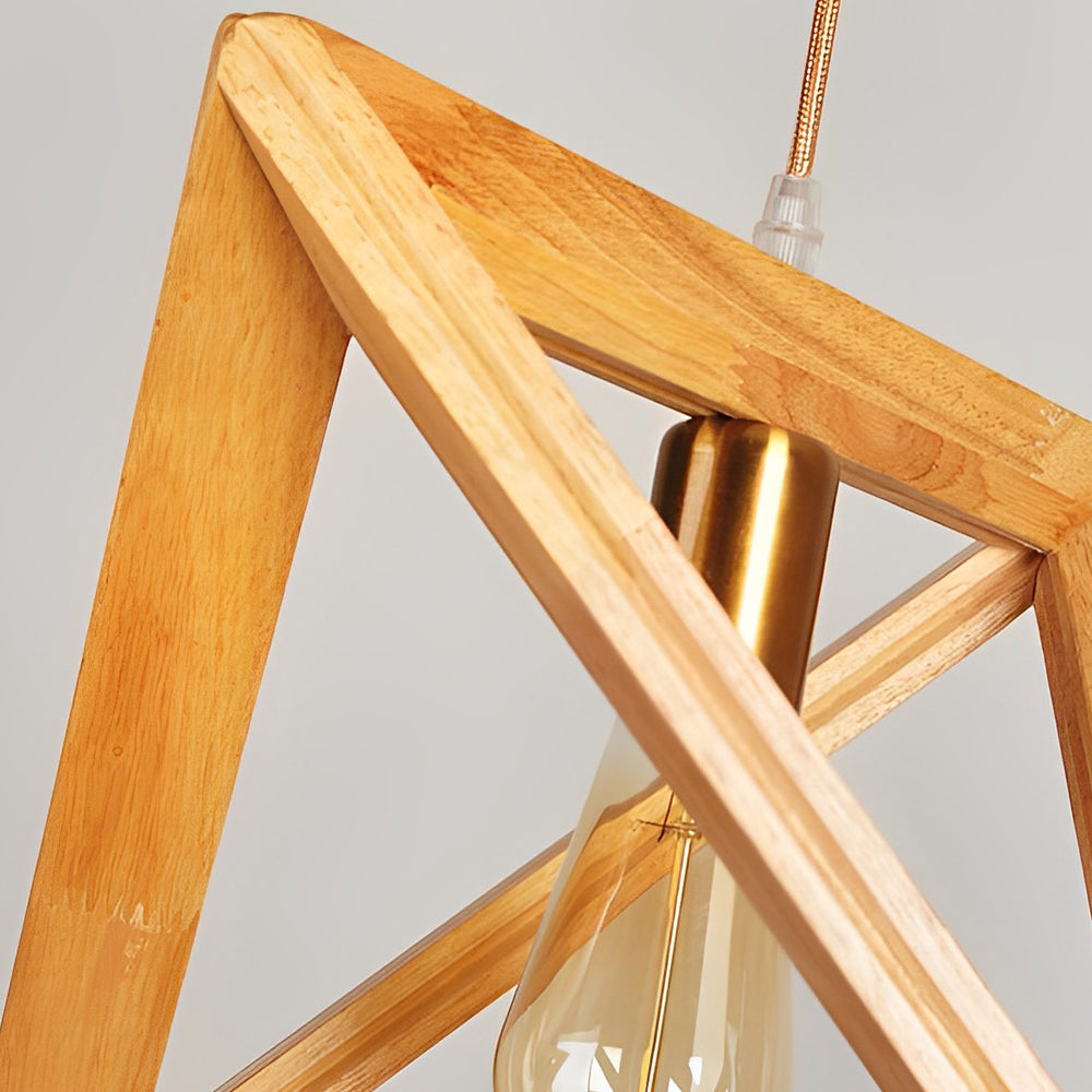 NovaFrame | Skandynawska lampa wisząca z drewnianą ramą