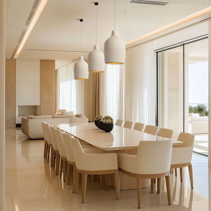 TERRALUNA Lampada a sospensione – Design minimalista in cemento con illuminazione LED calda