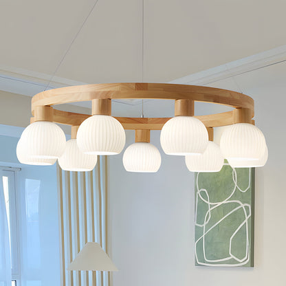 Glisaro | Lampadario in Legno Scandinavo con Funzione Dimmer a 3 Livelli