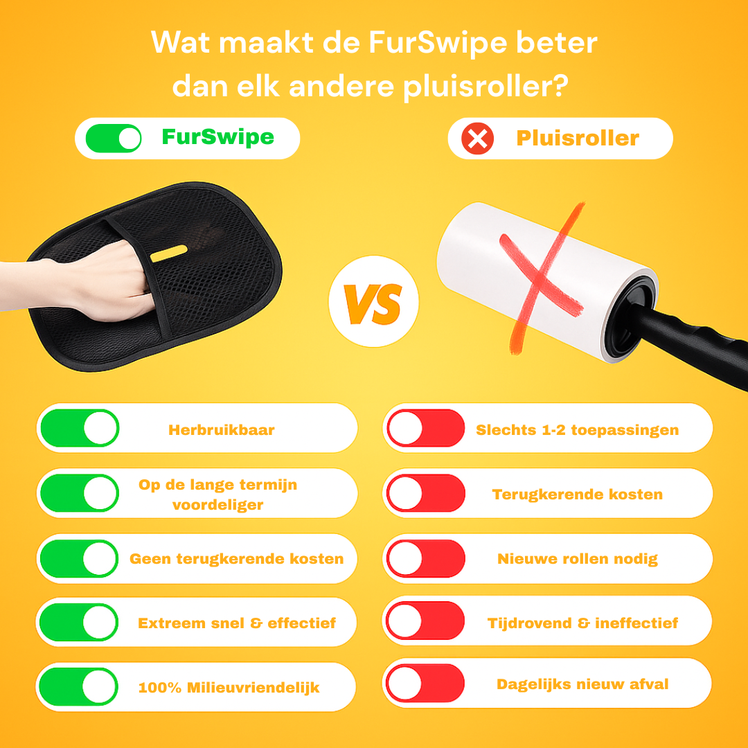 FurSwipe 1+1 GRATIS | Wielokrotnego użytku środek do usuwania sierści zwierząt domowych