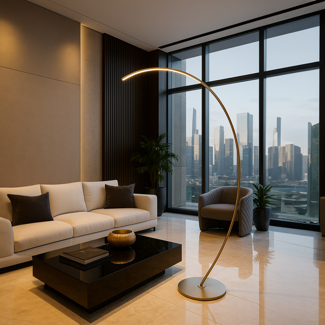 Dimbare Design Vloerlamp LUMORA met Warm LED Licht (2700K)