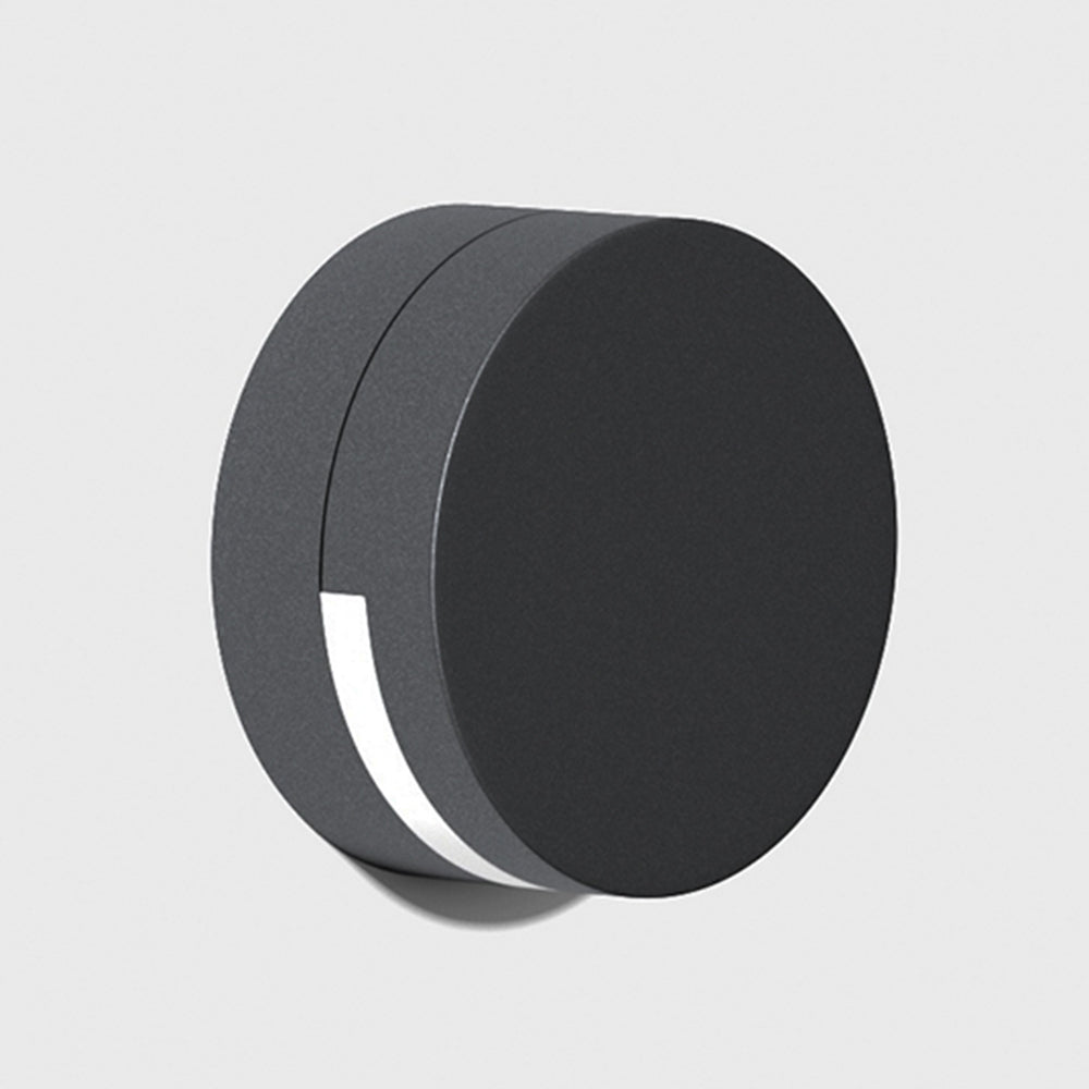 CIRVIA Lampa zewnętrzna – Okrągła lampa ścienna LED – IP65 – Metal i szkło – Ciepłe światło